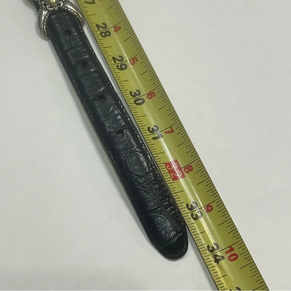 Brighton Black Leather Belt Silver Accent. Size M/30. Style 40383. Pre-owned.